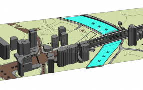 城市道路规划Revit模型BIM模型,可下载
