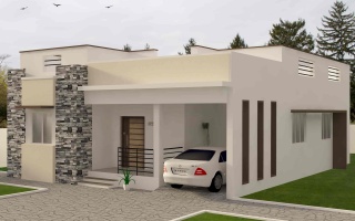 带车库的双层单层楼房自建房bim模型revit模型下载