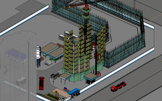 某房建项目三维场地布置BIM模型下载(族可套用)