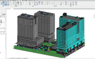 高精度新能源汽车产业园区办公楼BIM成品模型,包含建筑+结构+机电全专业Revit模型