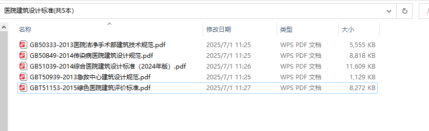 GB51039-2014《综合医院建筑设计标准（2024年版）》医院设计规范（共5本）百度网盘PDF下载、GB50333-2013、GB50849-2014、GBT50939-2013、GBT51153-2015