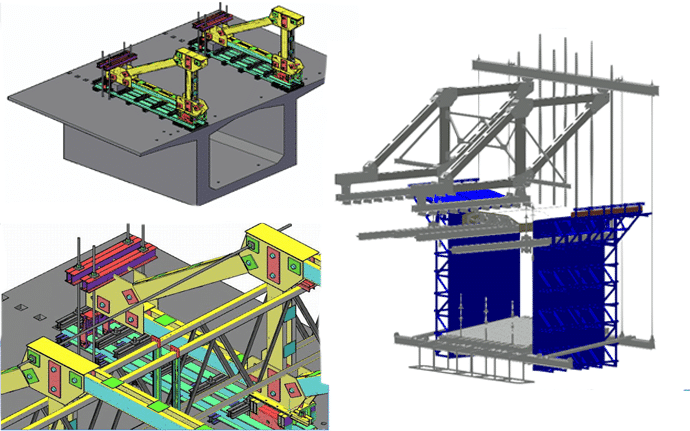 高精度桥梁施工BIM模型文件,包含箱涵/模板/脚手架/挂篮等Revit族文件下载