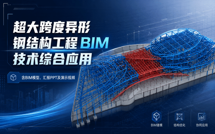 【BIM模型可下载】文化中心超大跨度异形钢结构工程BIM技术综合应用（含BIM模型、汇报PPT及演示视频等）