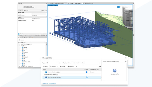 Revit2027.3在加速视图中显示协调模型的官方界面示例