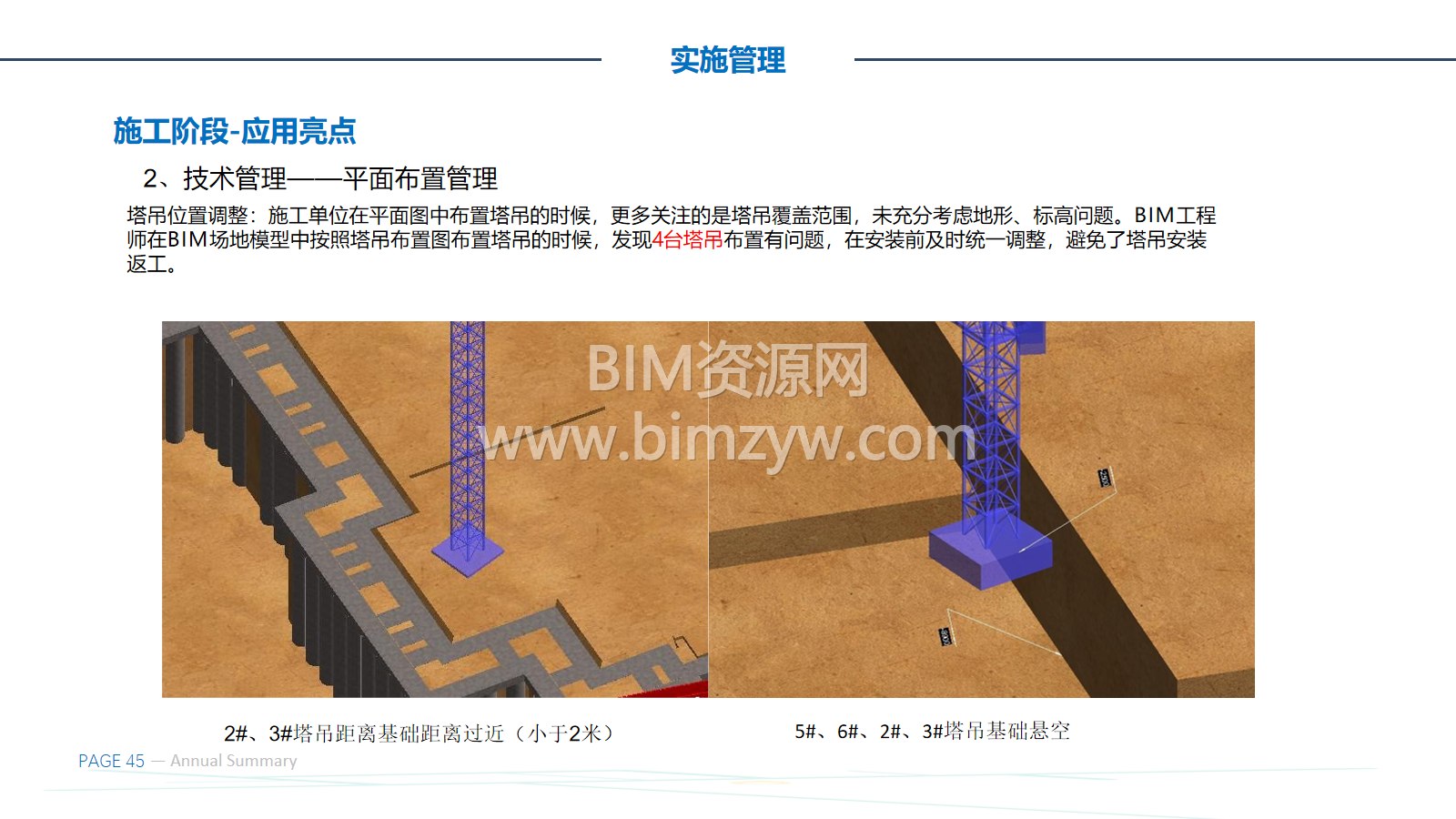BIM场地模型辅助塔吊基础位置校核